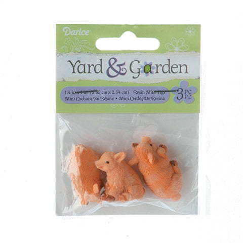 Yard And Garden Minis - Pigs - Resin - 1.4 X 1 Inches - 3 Pieces – Makers  Craft & Paint Nite Kits