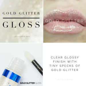 Lipsense: Gold Glitter Moisturizing Lip Gloss Bundle