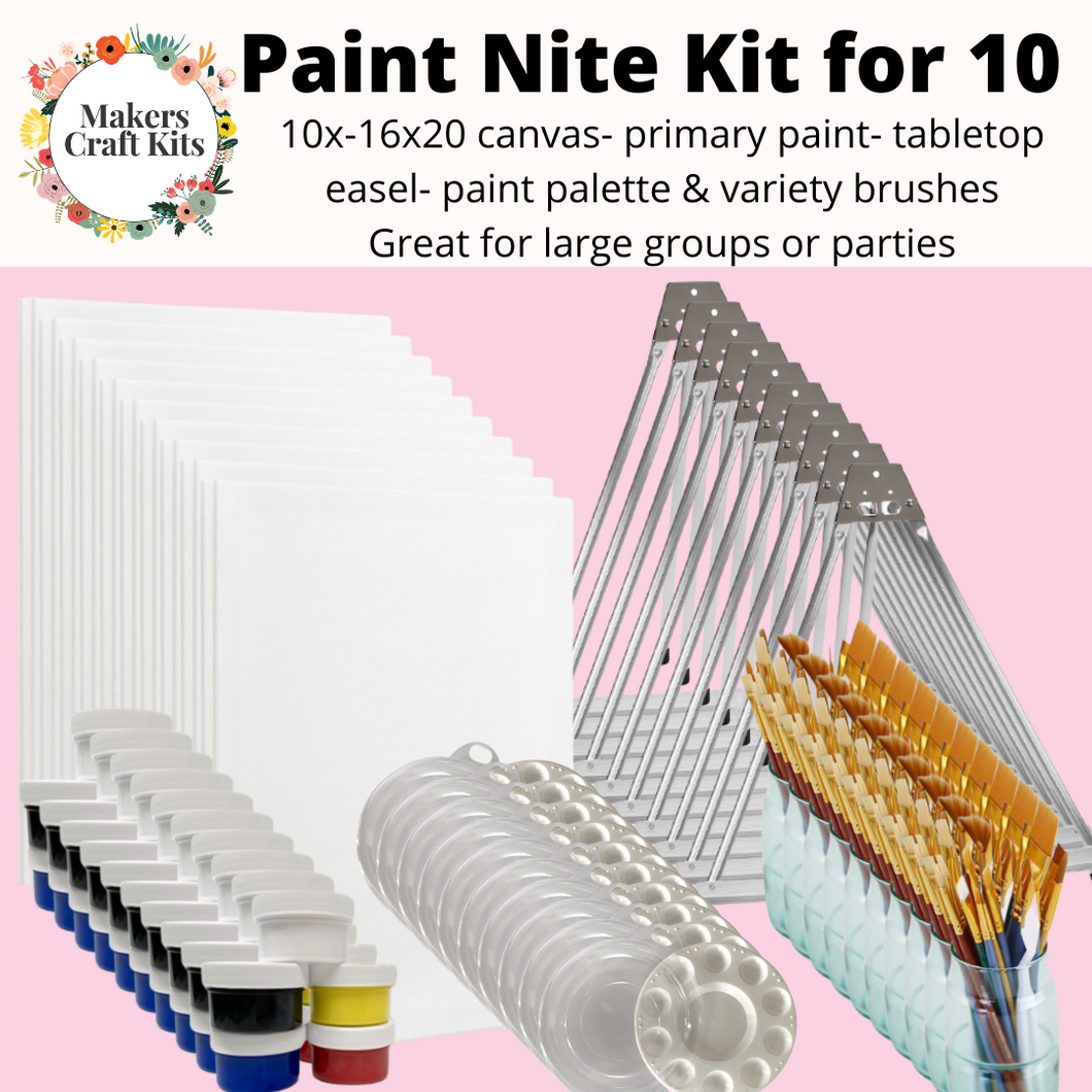 Mini Paint Nite kit plus bonus 4x4 canvas with mini easel!- SHIPS PRIO –  Makers Craft & Paint Nite Kits