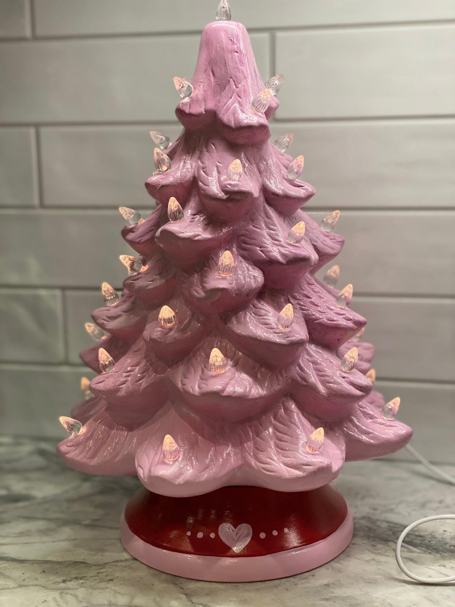 13 White and Pink Bow Light Ceramic Christmas Tree – For Pete's Sake  Pottery
