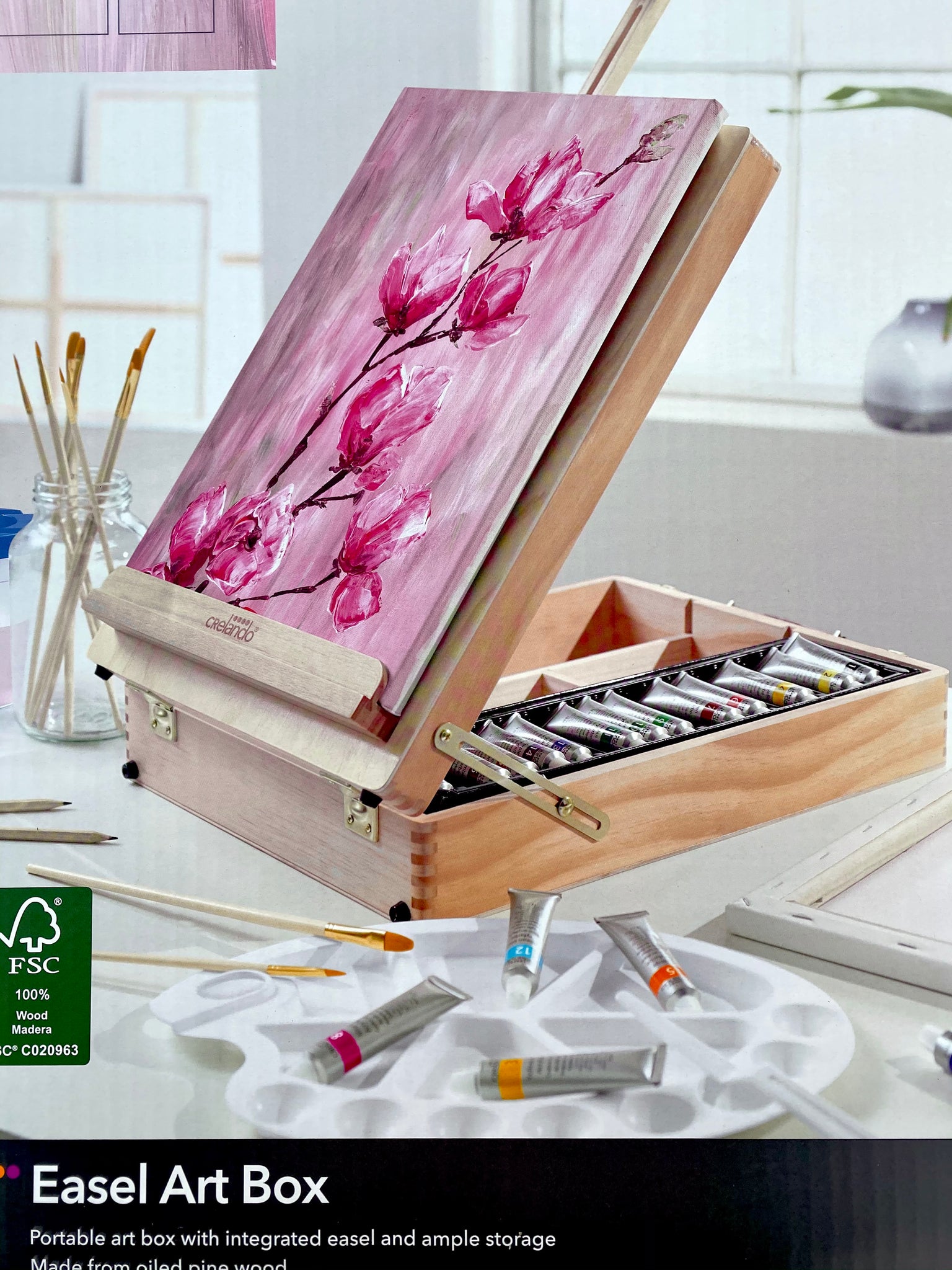 Limited Edition -52 Piece Art Wood Easel Art Box Set & 2 Paint Nite Cl –  Makers Craft & Paint Nite Kits