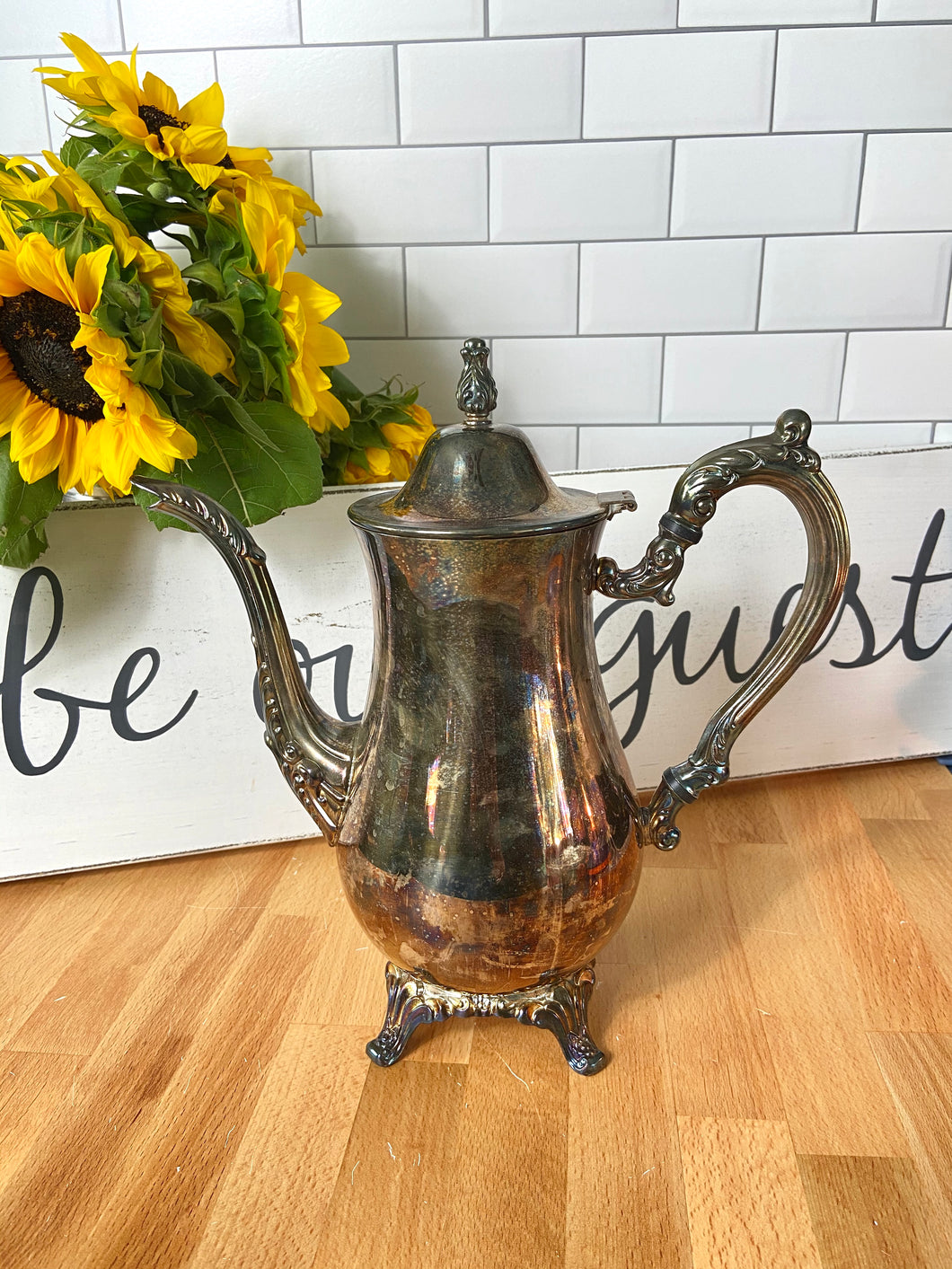 Beauty and the Beast Party Decoration: Silver Teapot