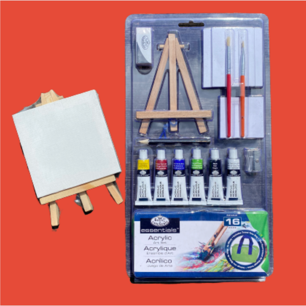 Mini Paint Nite kit plus bonus 4x4 canvas with mini easel!- SHIPS PRIORITY
