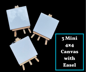 3 Mini Canvas with Easel