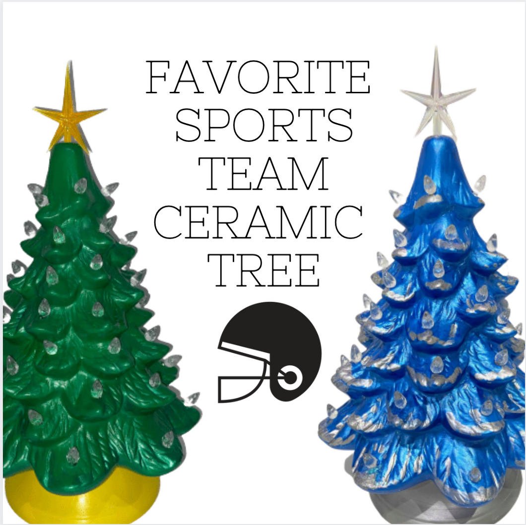Choose your Favorite Sports Team Ceramic Christmas Tree
