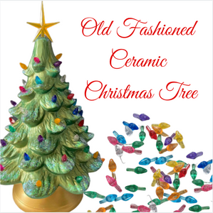13” Old Fashioned Ceramic Christmas Tree