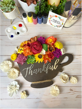 Load image into Gallery viewer, Sola Wood Flower Tea Cup and Fall Theme
