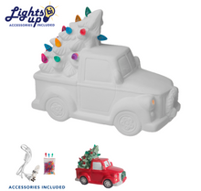Load image into Gallery viewer, LIGHT UP-Ceramic Christmas Truck- DIY Paint at Home
