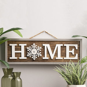 Home Wood Sign - Interchangeable Seasonal Signs