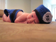 Load image into Gallery viewer, New Born Baby Police Outfit Hand Crocheted

