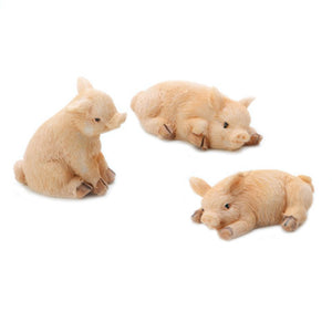 Yard And Garden Minis - Pigs - Resin - 1.4 X 1 Inches - 3 Pieces