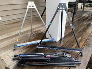 Used Aluminum Black Table Top Easel from events